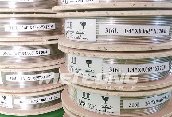 NACE MR0175 / ISO15156 SS হাইড্রোলিক টিউবিং বিজোড় SS316L ASTM A269 ইস্পাত টিউব কয়েল