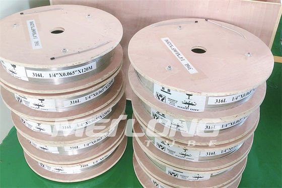 NACE MR0175 / ISO15156 SS হাইড্রোলিক টিউবিং বিজোড় SS316L ASTM A269 ইস্পাত টিউব কয়েল
