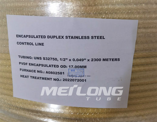 PVDF এনক্যাপসুলেটেড কন্ট্রোল লাইন ডুপ্লেক্স স্টেইনলেস স্টীল ক্যাপিলারি টিউবিং