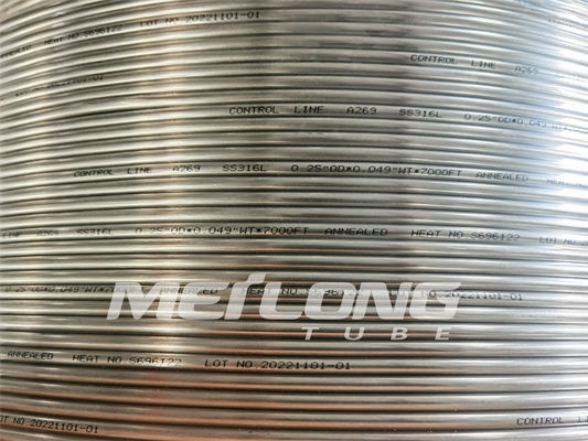 ISO15156 হাইড্রোলিক কন্ট্রোল লাইন 3 / 8 '' OD X 0.065 '' WT কেমিক্যাল ইনজেকশন লাইন